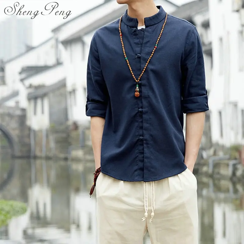 Традиционная китайская одежда Восточная мужская одежда tangsuit Китайская традиционная рубашка традиционная китайская одежда для мужчин CC237 - Цвет: 1