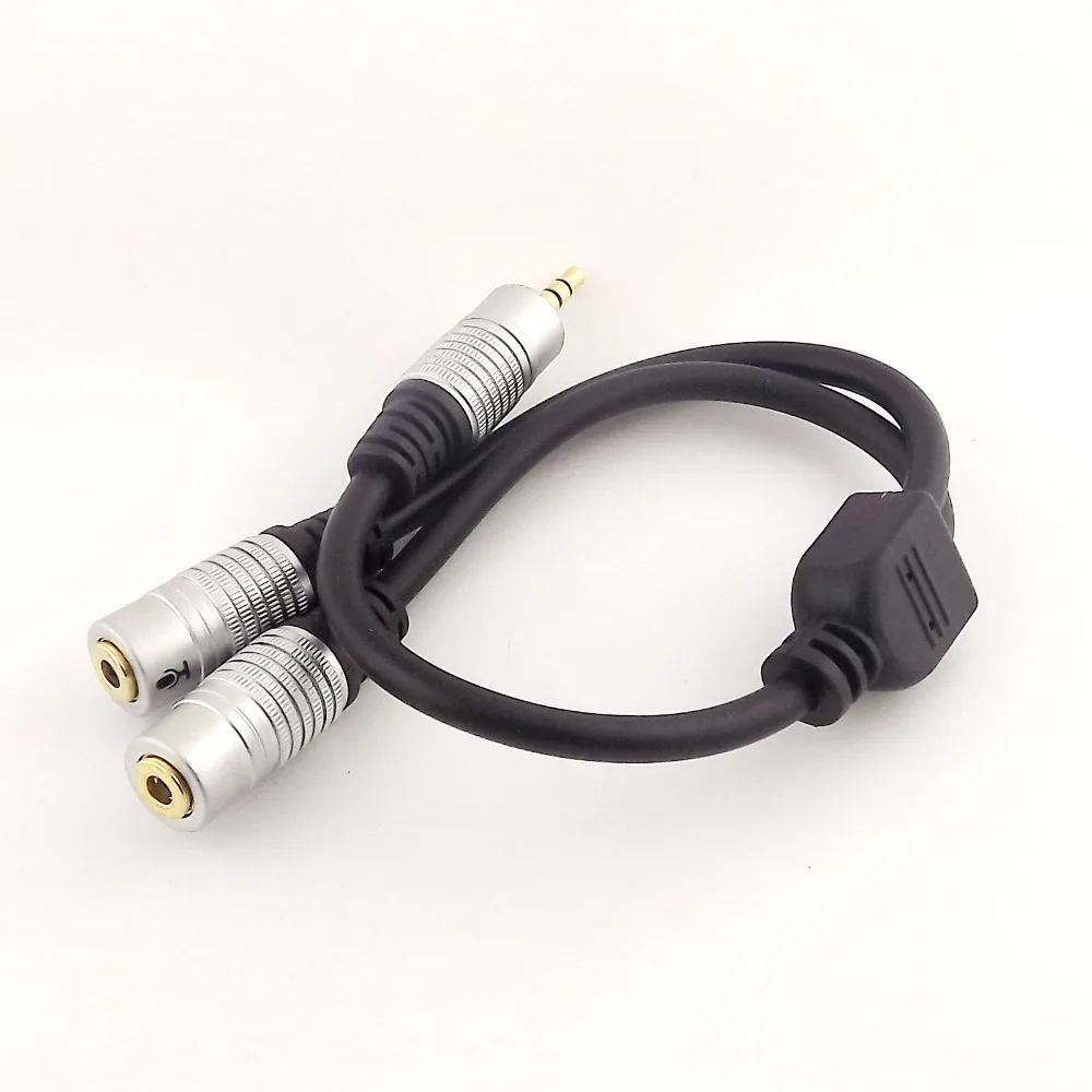 10pcs 3 5mm Male 4 Pole Stereo to 2xFemale Headphone Splitter Audio Aux Cord Cable 1ft