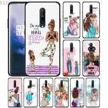 Baby Mom Girl Phone Case for Oneplus 7 7Pro 6 6T Oneplus 7 Pro 6T Black Silicone Soft Case Cover