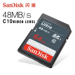 Оригинальный sandisk sd-карта 16 ГБ 32 ГБ 64 ГБ class 10 48 МБ/с. карты памяти флэш-памяти для камеры мини sd-карта