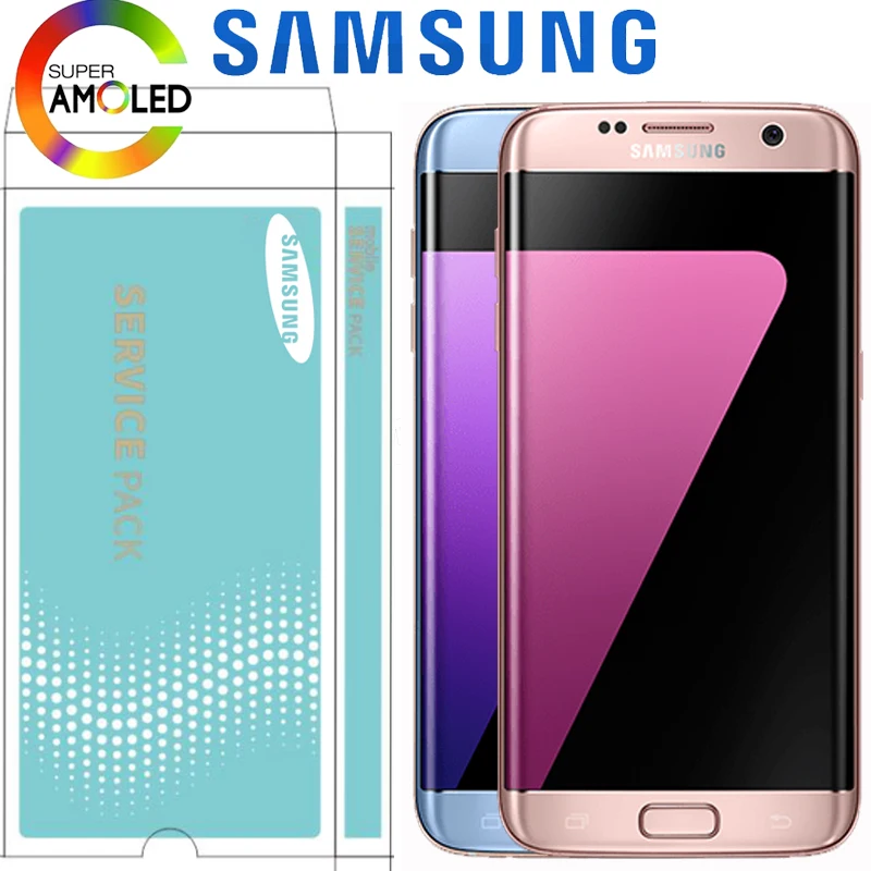 Оригинальный 5 ''дисплей с ЖК экраном рамкой для SAMSUNG Galaxy S7 edge G935 G935F кодирующий