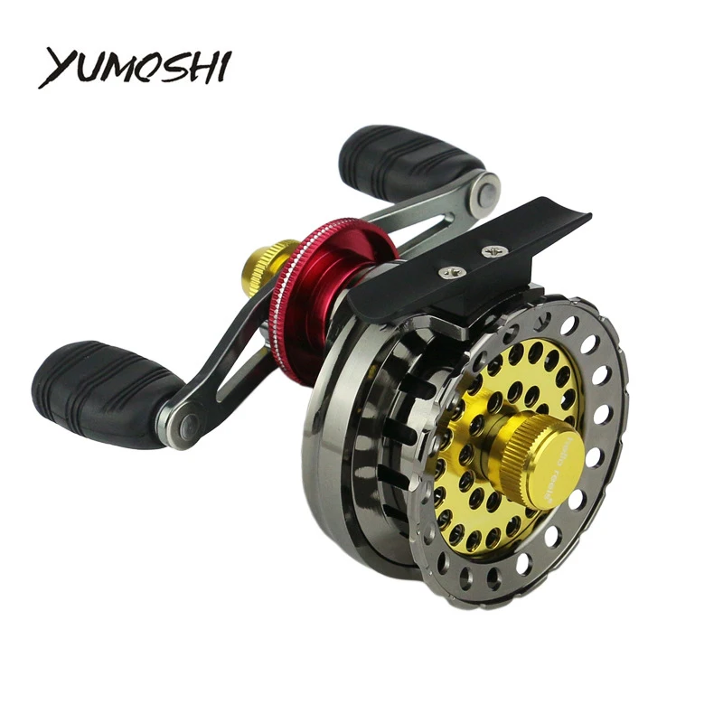 

YUMOSHI Fishing Reels FYM Raft wheel Fly fishing Reel Left Right 6+1BB 2.6:1 Bait Casting Pesca Raft Wheel Ice Fishing Tackle