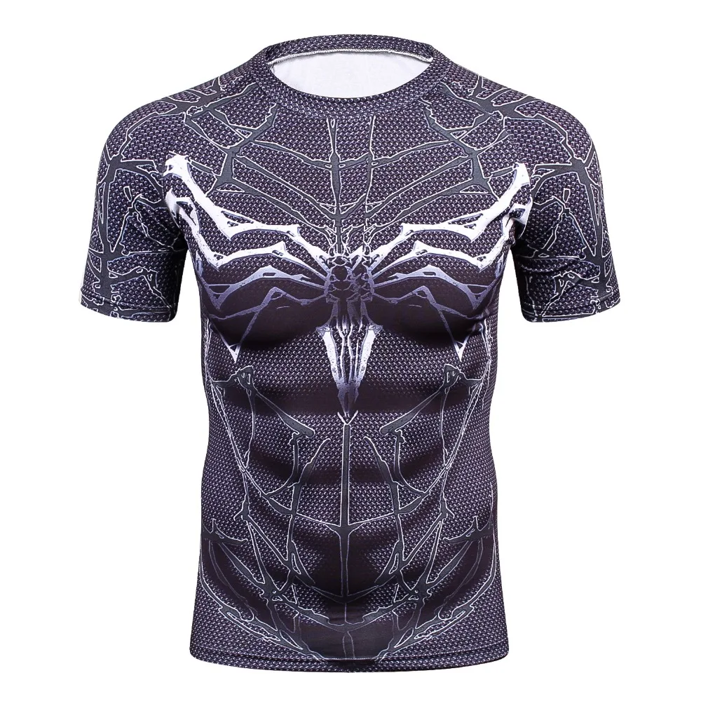 2018 футболки с 3D принтом, мужские компрессионные футболки реглан с коротким рукавом, топы из ткани для фитнеса, мужской костюм