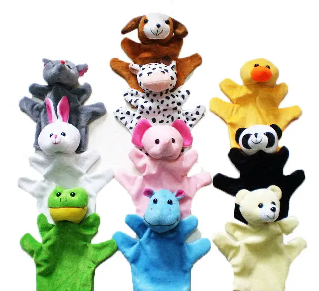 

10pcs/lot 10kinds animals Plush toys hand puppets, stuffed toys, soft toys hand puppet free shipping t