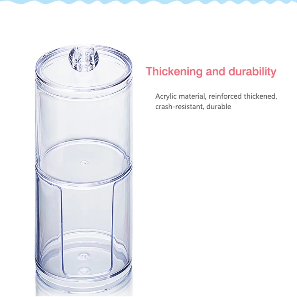 Two-layer-Acrylic-Organizer-Plastic-Transparent-Round-Portable-Container-Storage-Box-Cotton-Pad-Box-Cosmetics-Swab
