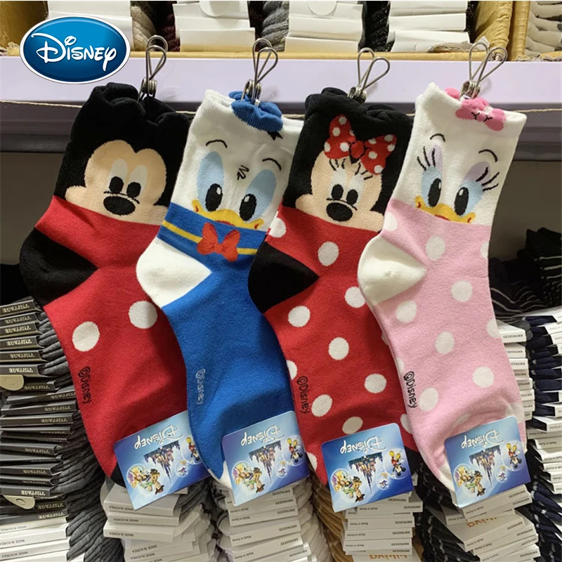 Disney носки с принтом «Дональд Дак» с Микки-Маусом носки без пятки; женские хлопковые носки с рисунками милых девочек Носки
