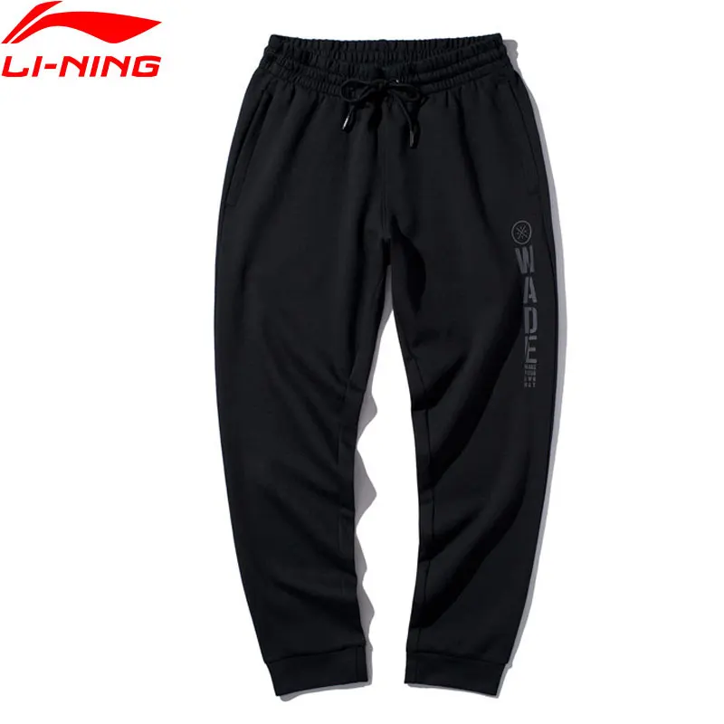 Li-Ning, мужские спортивные штаны серии Wade, 82% хлопок, 18% полиэстер, брюки с подкладкой, удобные спортивные штаны AKLP435 MKY521