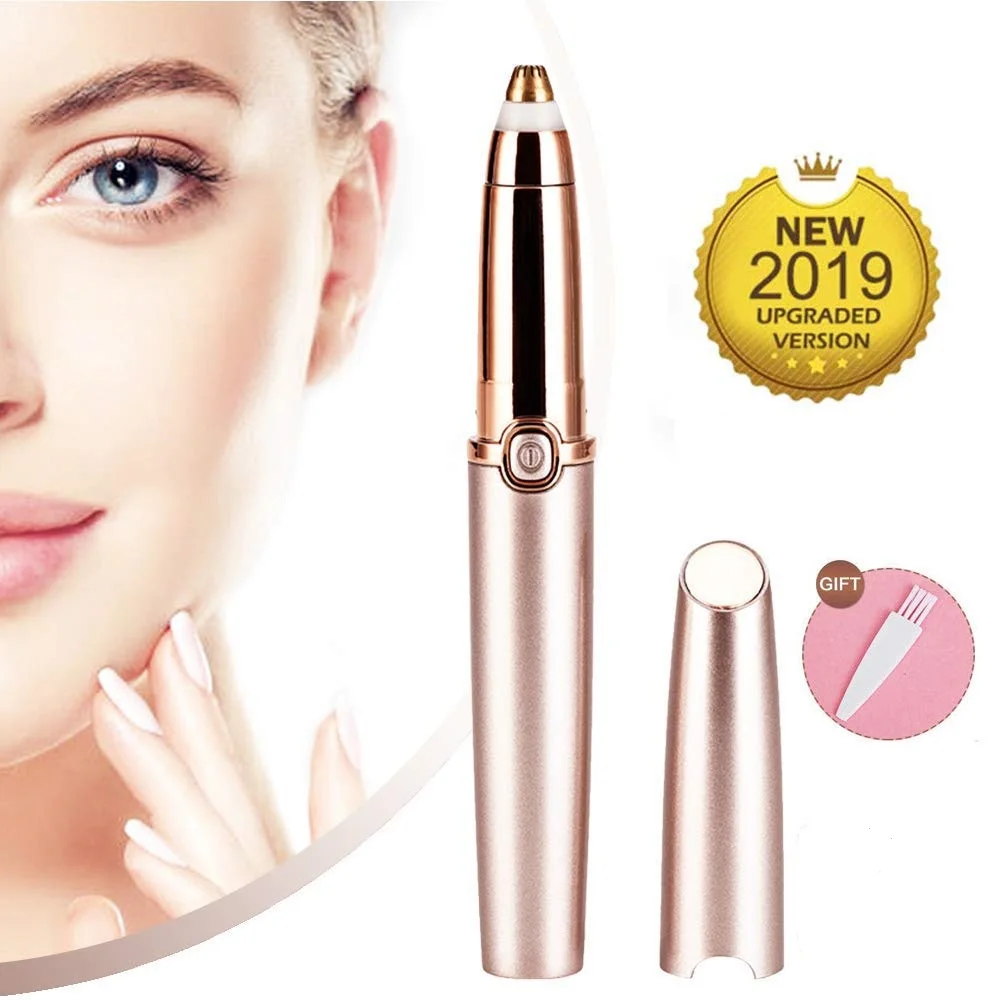 

YBLNTEK Electric Eyebrow Epilator Painless Eyebrow Trimmer Pen Face Brows Lipstick Hair Remover Mini Shaver Razors