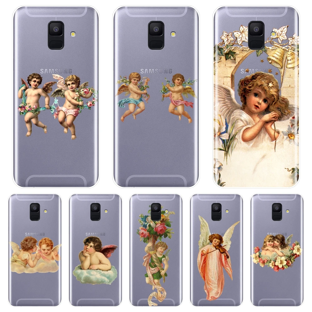 

Soft Phone Case Silicone For Samsung Galaxy A3 A5 2016 2017 A6 A7 A8 2018 Boy Girl Angel Back Cover For Samsung A6 A8 Plus 2018