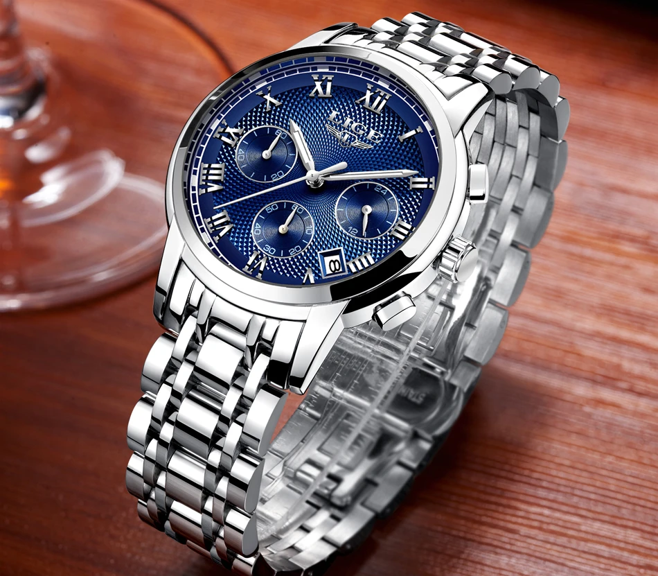 LIGE мужские часы Топ люксовый бренд все стальные кварцевые часы мужские повседневные модные часы водонепроницаемые спортивные часы Relogio Masculino