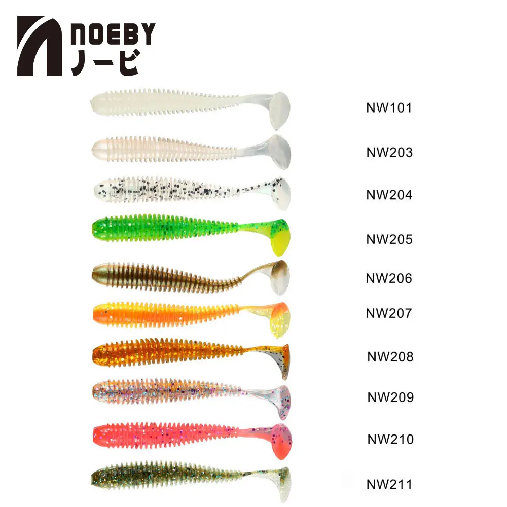 

NOEBY S3101 Soft Fishing Lure Worm Baits Silicone Fishing Lure Crankbait Artificial Soft Lures Pesca Soft Leurre 8/6/5pcs/lot