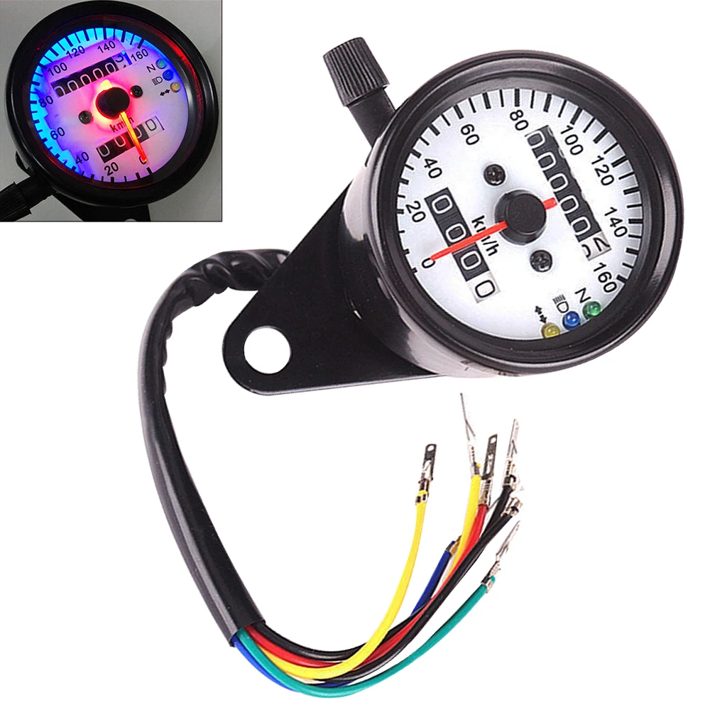 

DC 12V Dual LED Backlight Night Readable Speedometer Gauge Panel Motorcycle Universal Odometer Instrument