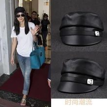 Военная шляпа зима Шапки натуральной оленьей кожи Для женщин Для мужчин Hat Casquette военный Gorra Plana кожа Кепки