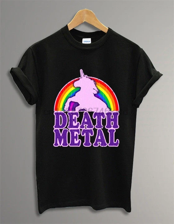 

Death Metal Unicorn Logo Black Unisex Men Woman T Shirt Tumblr Tee