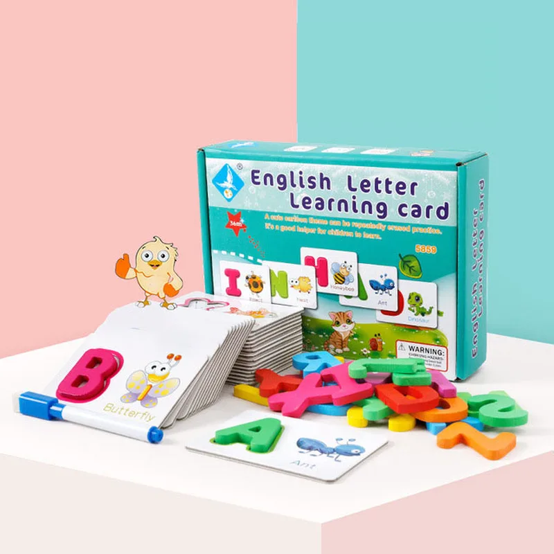 

Children's Puzzle English Alphabet Word Cognitive Toy Baby Literacy Card Learning Enlightenment Early Education Card