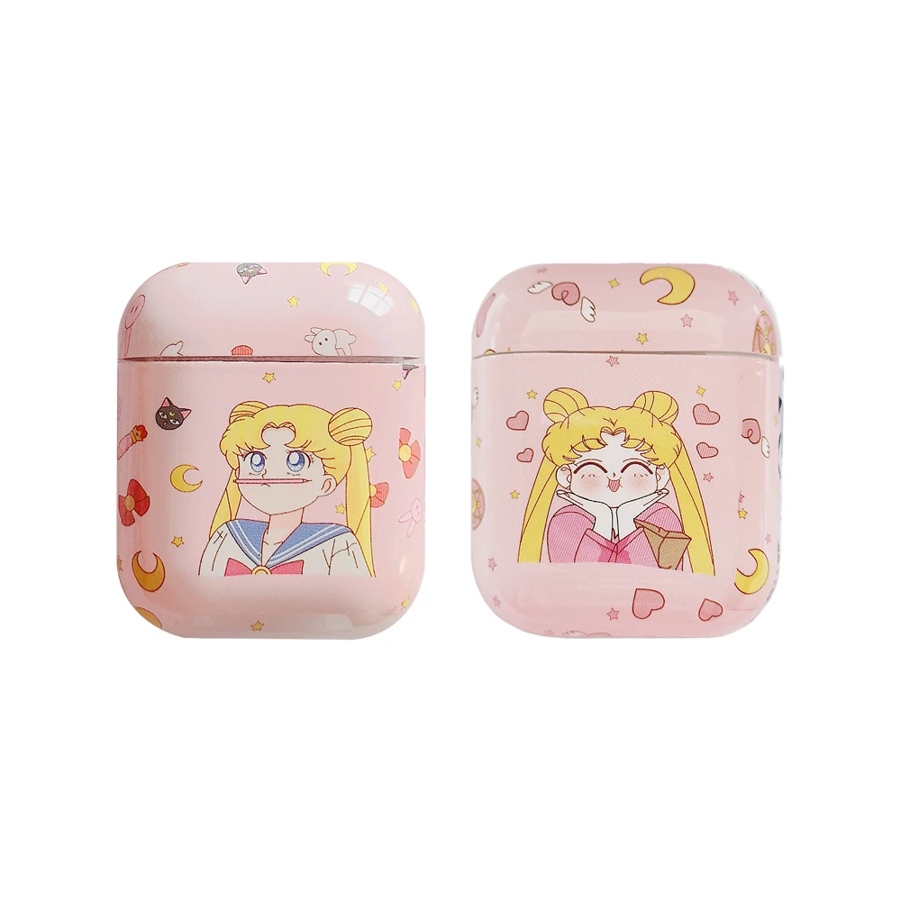 

Cute Cartoon Sailor Moon Earphone Headset Accessories PC Hard protection case For Airpods Wireless Bluetooth Headset bags