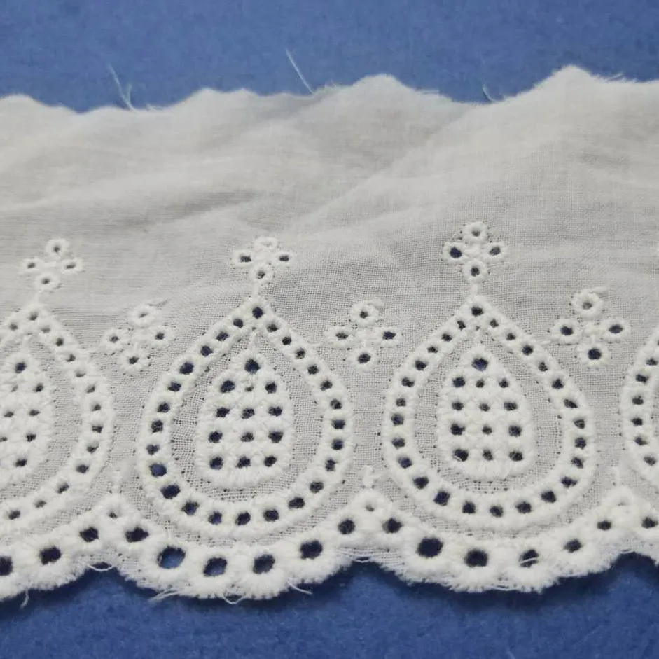 Embroidered Cotton Fabric lace Sewing Lace Fabric for clothing 6cm