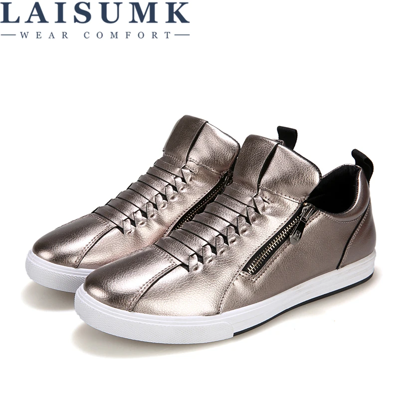 

LAISUMK New Leisure Waterproof Mens Comfortable Ankle Shoes Luxury Fashion Leather Breathable Men Shoes Round Head Males Flats