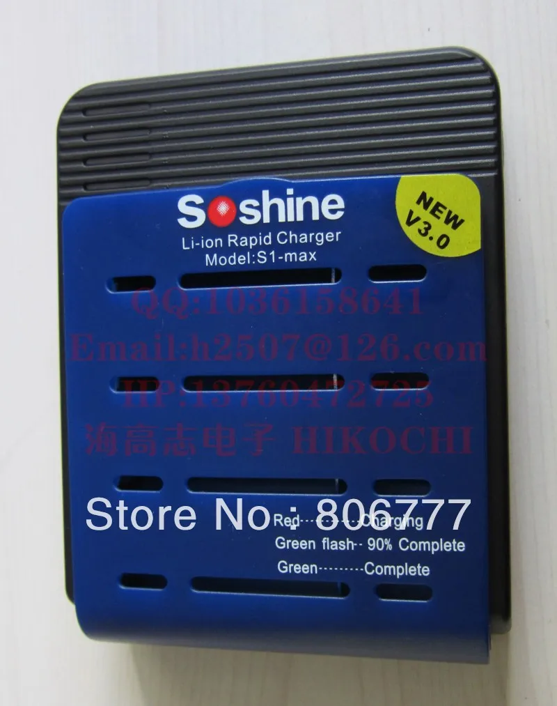 Soshine 18650/18500/RCR123 16340 3,7 v Li-Ion устройство для быстрой зарядки аккумулятора S1MAX