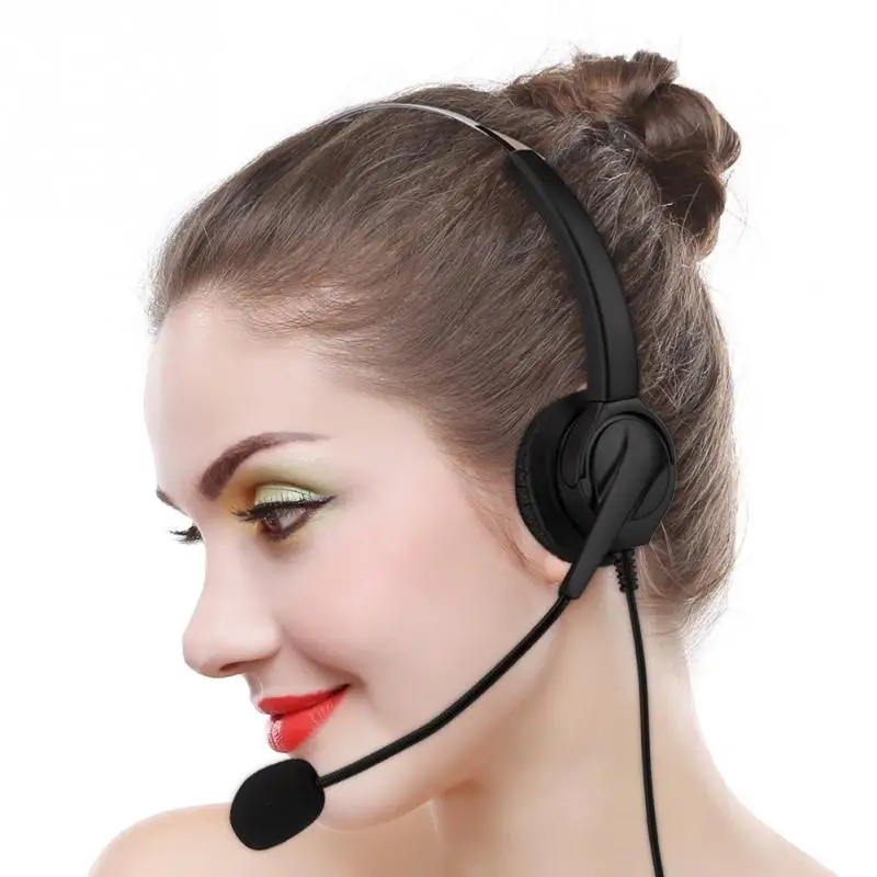 Professional Cordless Phone Headset Adjustable Noise Cancelling 2.5mm