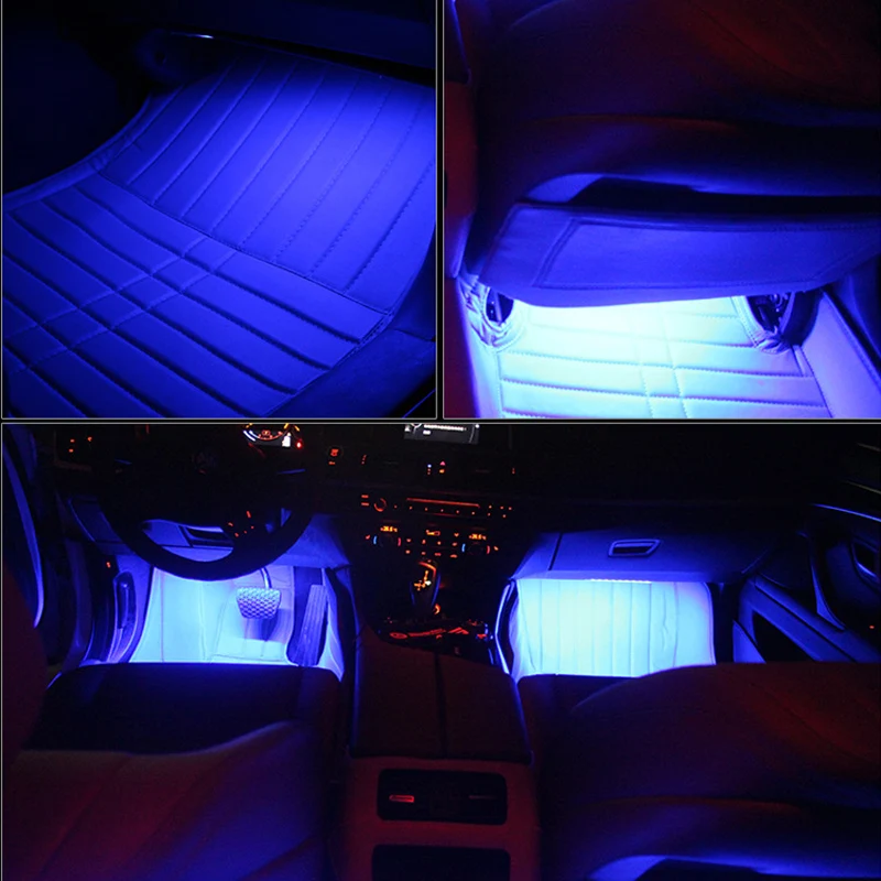 4 шт. автомобиль RGB Светодиодные ленты свет фары автомобиля укладки Декоративные