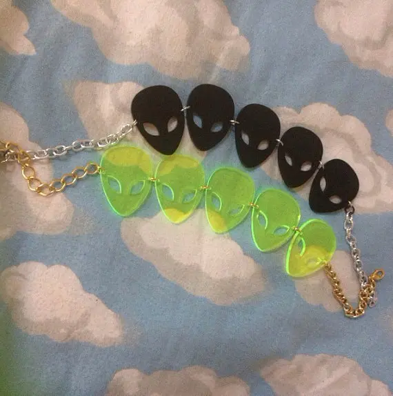 118N Cool Funny Alien Choker Necklace Gift Jewelry For Womenin Choker