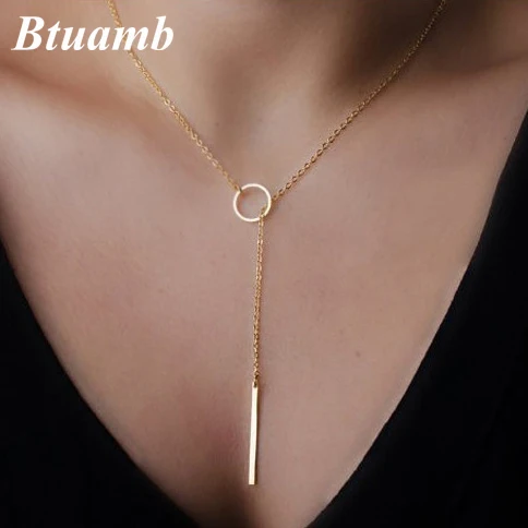 Btuamb горячие продажи полосой круглые золотые ожерелья и подвески серебряного