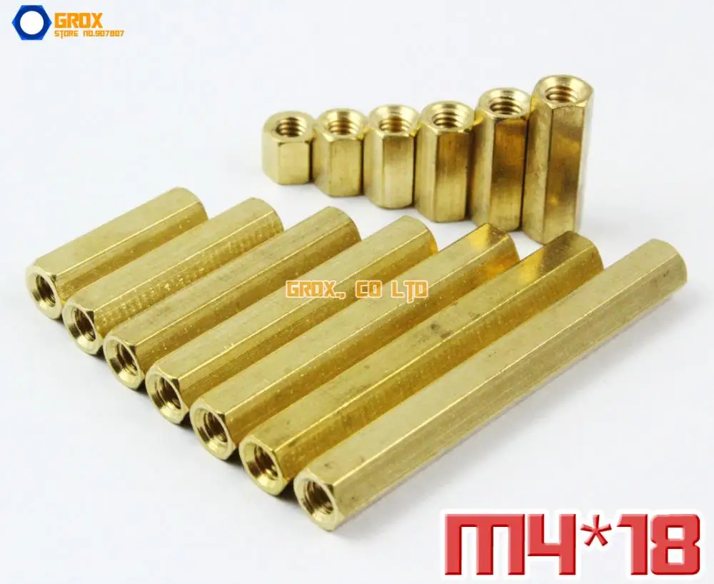 50 Pieces Brass M4 x 18mm Female PCB Motherboard Standoff Spacerin