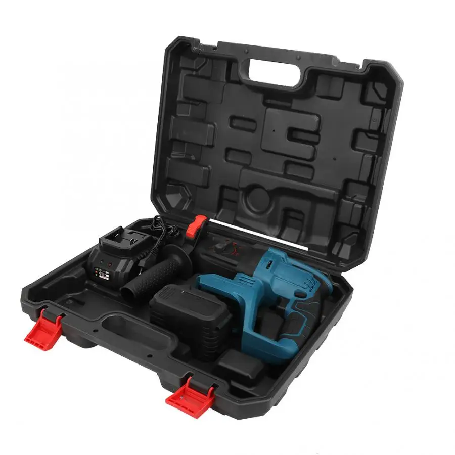 

Electric Hammer Drill 3 in 1 Electric Rechargeable Rotary Hammer Impact Drill Cordless Electric Pick EU Plug 220V
