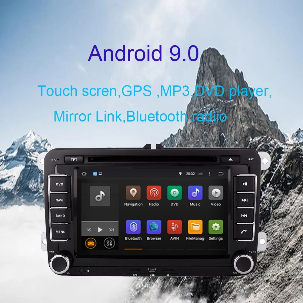 2 DIN Android 9,0 автомобильный dvd-плеер для SKODA OCTAVIA/FABIA/SUPERB 2005 2010 с BT wifi RDS навигация Мультимедиа радио головное устройство