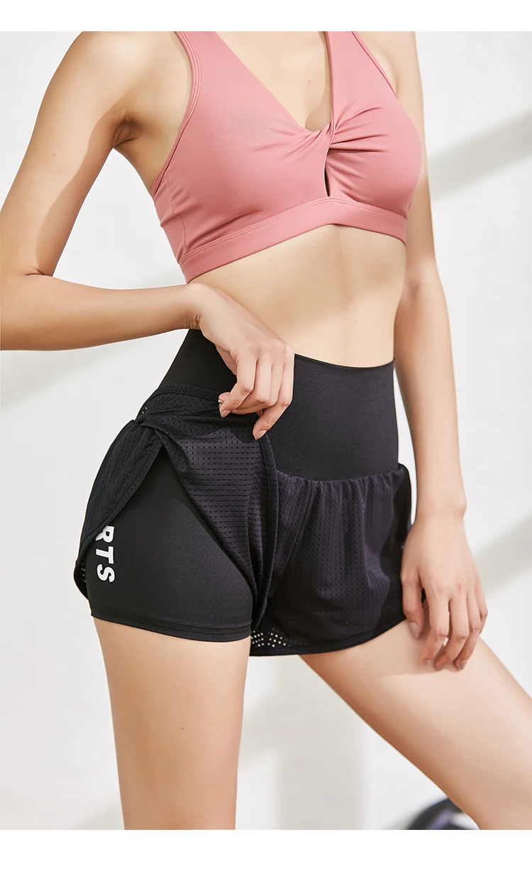 Sexy Women's Sports High Waist Shorts Athletic Gym Workout Fitness Leggings Breathable exercise Yoga shorts for ladies