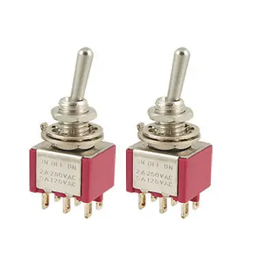

2 x AC 250V/2A 120V/5A On/Center Off/On 3 Positions DPDT Toggle Switch