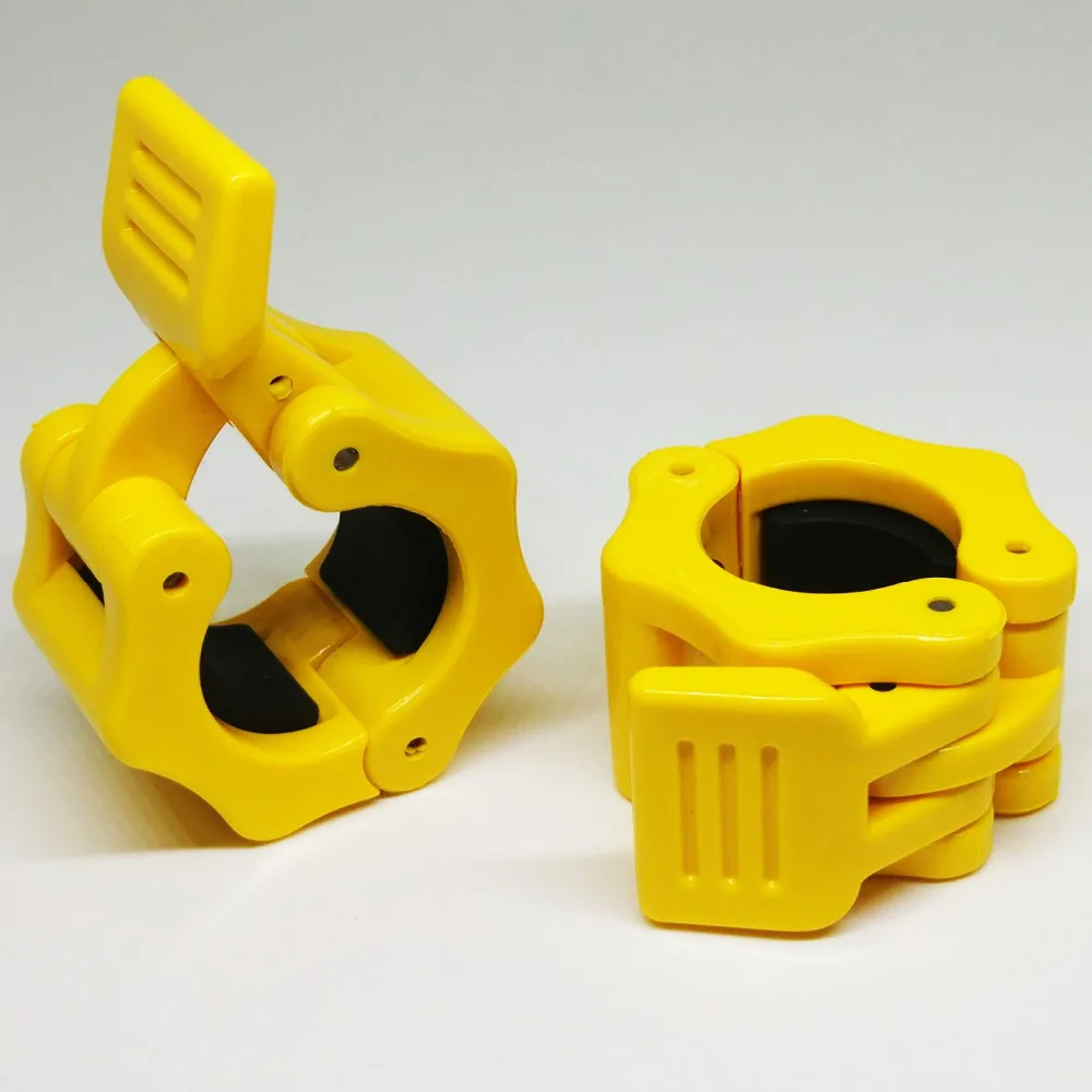 

1 Pair Plastic 1"(25mm) Barbell Collars Spinlock Clamps Dumbbell Lock Screw type bar Smooth type Barbell Gym Fitnes Yellow