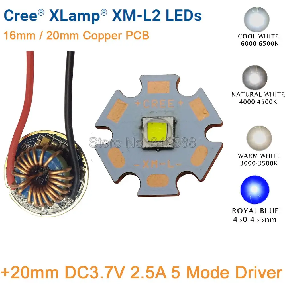 CREE XML2 XM L2 T6 10 Вт Холодный белый нейтральный теплый высокомощный светодиодный