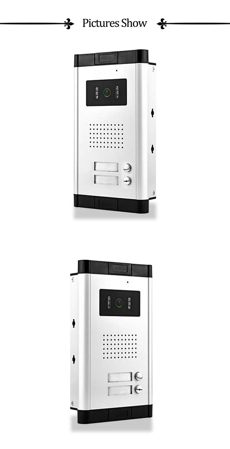 Белый цвет видео домофон дверной Звонок камера с 2 кнопками управления наружная Входная машина для мульти-квартиры