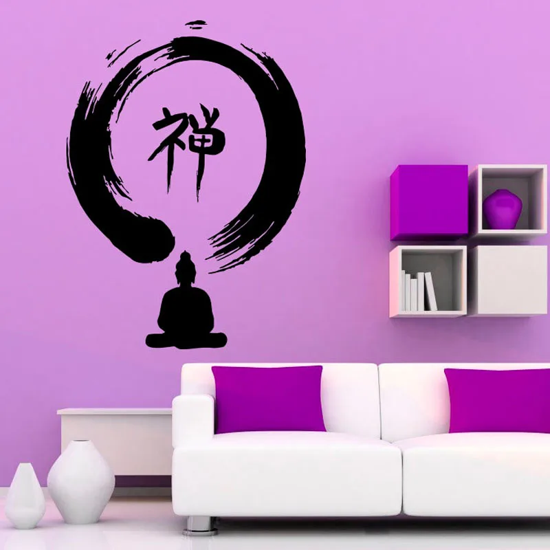 ZOOYOO Zen Sign Buddhism Indian Wall Stickers Home Decor Removable Vinyl Dacal Sticker Adhesive Waterproof | Дом и сад