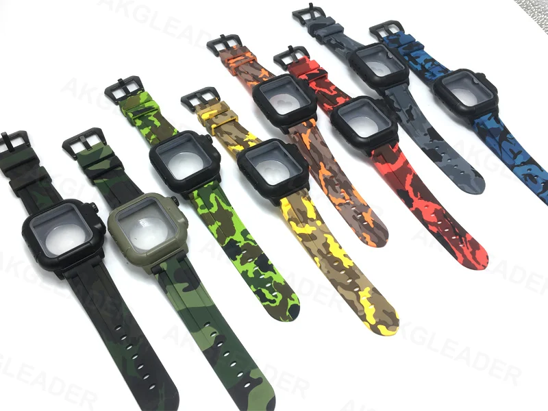 Como Стиль ремешок для наручных часов Apple Watch серии на возраст 2, 3, 4, 5, 40/44 мм мягкий резиновый водонепроницаемый чехол для часов браслет на запястье для подводного плавания чехол для часов для Apple iWatch серии 4 браслет