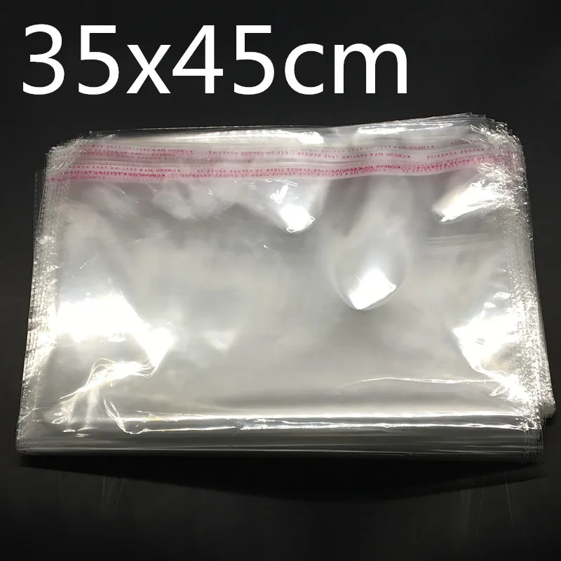 100 шт прозрачный самоклеющийся уплотнитель пластиковые пакеты прозрачная упаковка в пластиковый пакет мешки 35x45 см