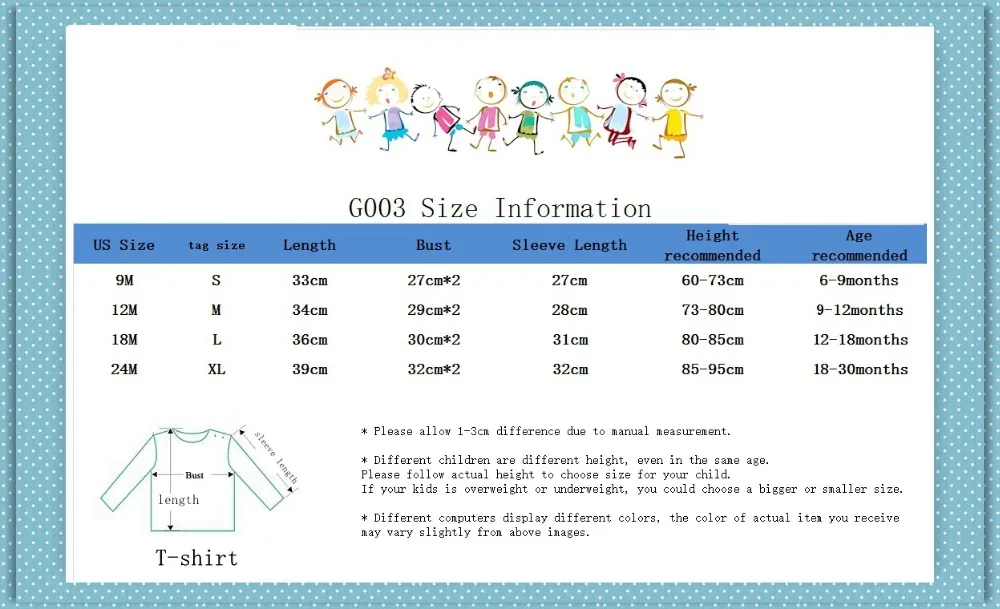 Весенне-Осенние футболки для маленьких мальчиков и девочек Осенняя хлопковая зимняя футболка с длинными рукавами для детей от 65 до 95 см, G003