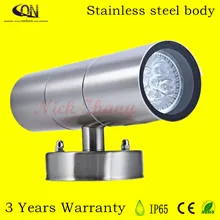 Водонепроницаемый IP65 открытый светодиодный настенные светильники двойной 2X5 Вт 10 Вт светодиодный ламп с корпусом из нержавеющей стали двор сад веранда коридор огни