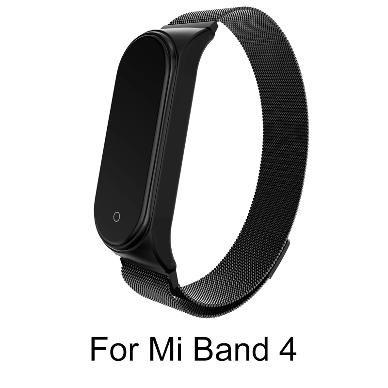 Для mi band 4 металлический магнитный ремешок для Xiaomi mi 3 сменные аксессуары для браслетов браслет для Xiaomi 4 - Цвет: Mi 4 Magnetic Black