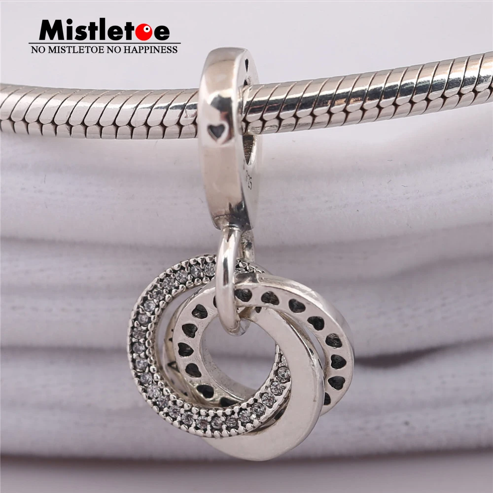

Mistletoe 925 Sterling Silver Have no name Dangle Charm, Clear CZ Fit European Bracelet Jewelry