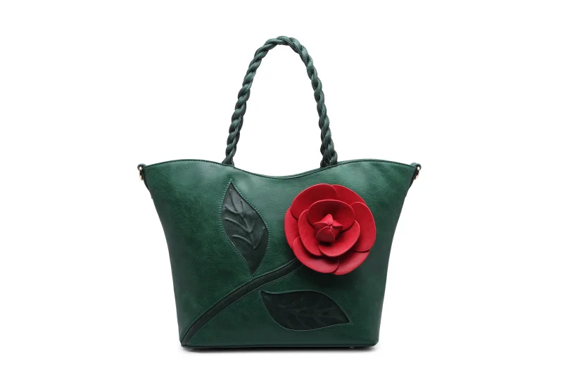 6112 Новая мода Винтаж роза стерео большой цветок сумка для женщин тканые сумка на плечо Женская сумки Мужская тотализаторов