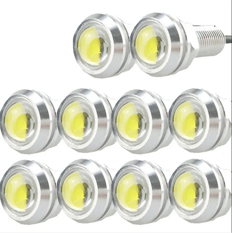 

10PC 3W LED DRL Eagle Eye Light Fog Daytime Running Light Reverse Parking Signal Lamp Silver Shell Auto Car Fog Lamp 18mm