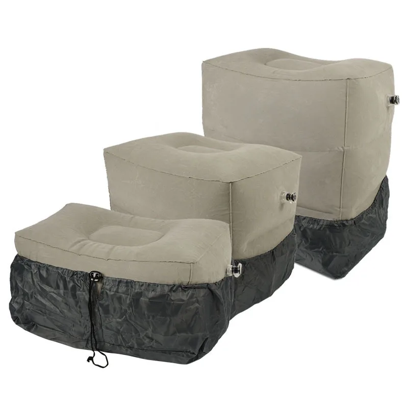 XC USHIO 3 in 1 Adjustable Height Inflatable Flight Cushion Neck Pillow with Cover Travel Airplane Train Car Footrest Two Valves (37)