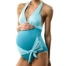 Сексуальная Женская цельная одноцветная пляжная одежда для беременных танкини для беременных женщин бикини плиссированные полосы пляжная одежда a528