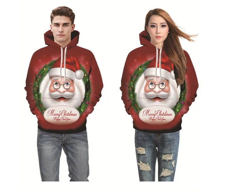 

Santa hoodie print couple hooded hoodie long-sleeved hooded sweatshirt dw-246 ladies hoodie sublimation hoodie