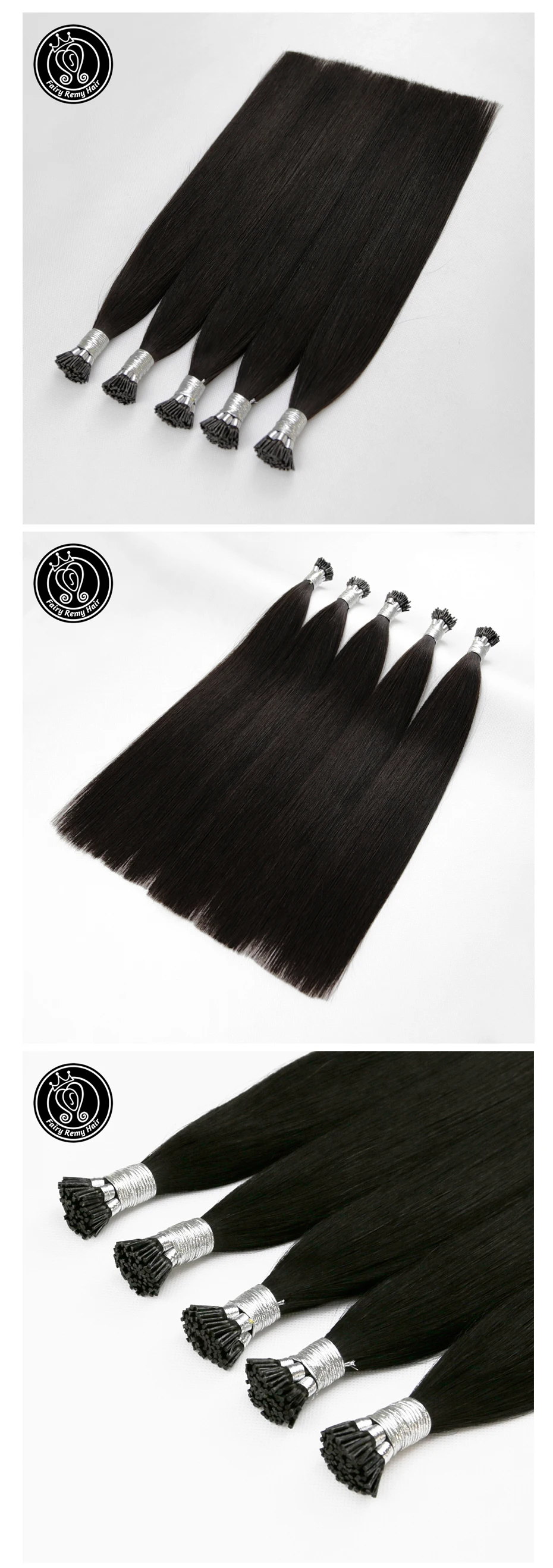 Real Virgin Natural Fusion I Tip Remy Hair Extenisons On Capsule Can Be Dyed All Color 0.8g/s 16" 18" 20" 22" 40g/pack