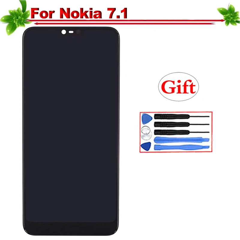 

100% Tested for Nokia 7.1 LCD Display Touch Screen Digitizer Full Assembly Replacement for Nokia 7.1 LCD Display Black