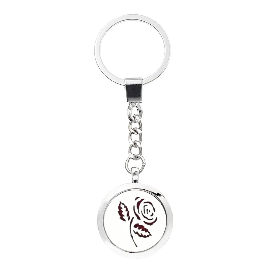 3 Styles 30MM Silver Screw Aromatherapy/Essential Oils Diffuser Locket Keychains Alloy Car Keyrings Pendant(10 pads) | Украшения и